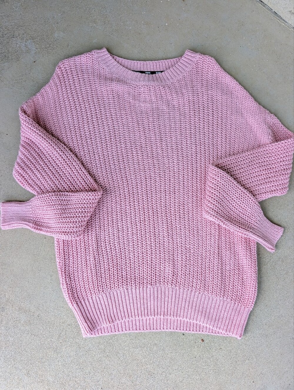 🩷NWT PINK x Forenza Love Pink Crew Neck Oversized Cotton Knit Pullover Sweater
